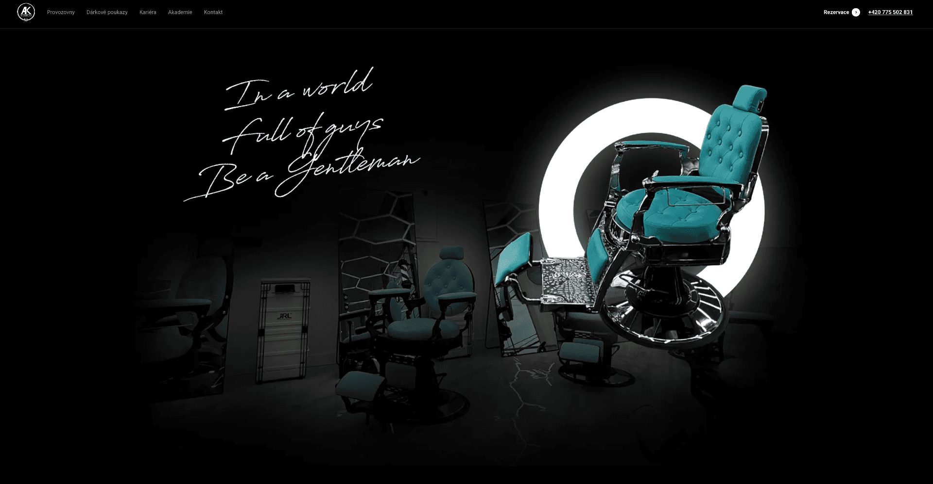 AK Barbers – web pro barber brand (realizace podle dodaného designu)