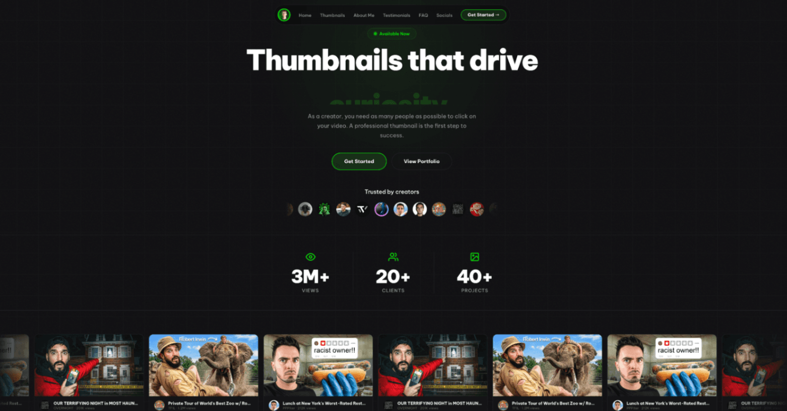 Wardon Design – osobní web a portfolio pro thumbnail design